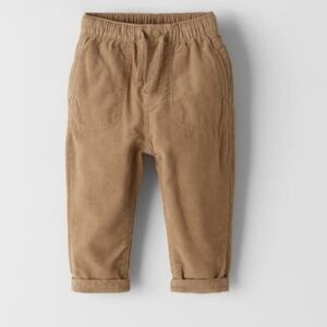 Zara Basic Knit Lined Corduroy Pants, 9-12 months
